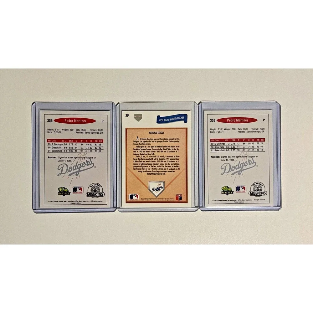 1991 Upper Deck PEDRO MARTINEZ rookie rc #2F expos and  1991 Classics #355